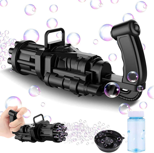 Toy Cloud Bubbles Gatling Machine 8-Hole Battery Operated Electric Gun Toy for Toddlers, Outdoor Toys for Boys and Girls – Multicolour