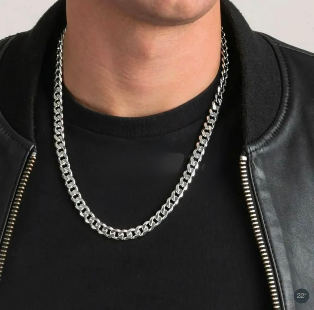 STYLE KRAFT Silver Diamond Cuban Link 18mm Silver Chain Hip Hop Cuban Chain For Men Women Ad Cuban Mc Stan Chain with Cubic Zirconia Daimond for Men Women Birthday Gift